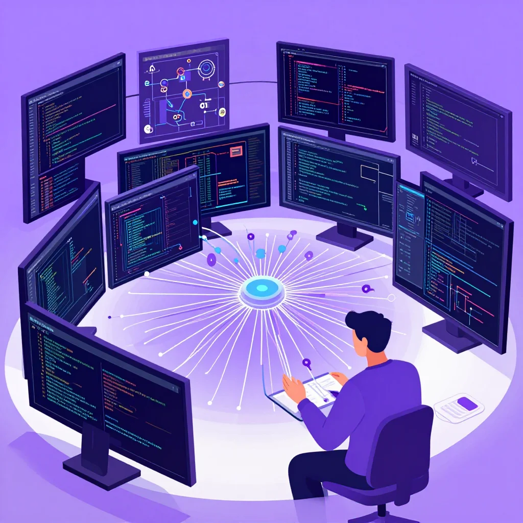 Entwickler arbeitet mit KI-Systemen