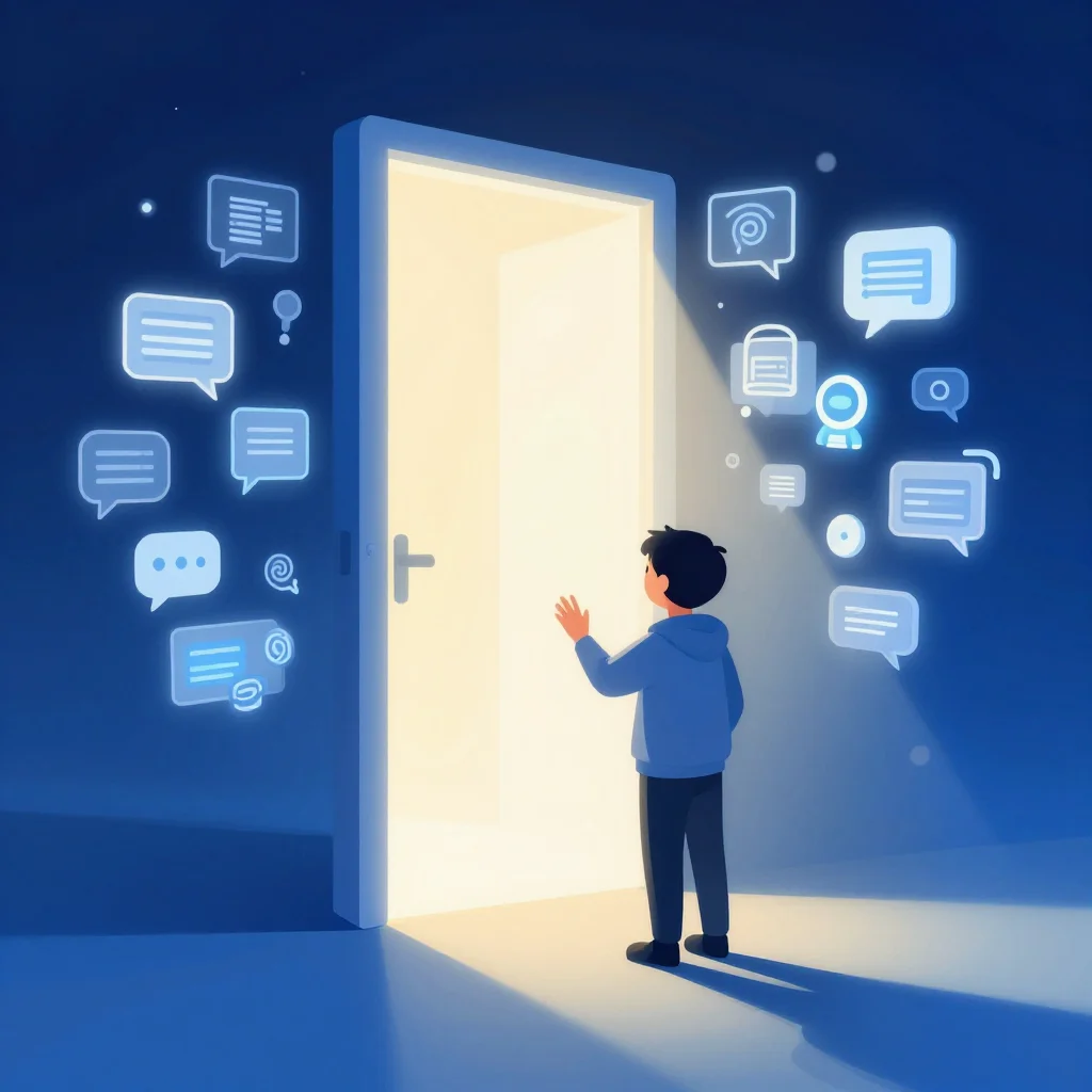 Neugierige Person entdeckt KI-Konzepte