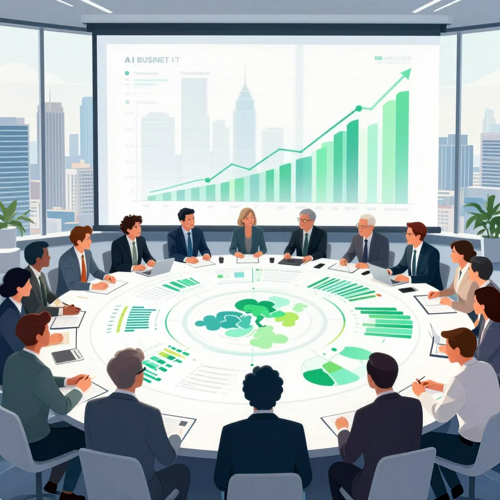 Business-Team diskutiert KI-Strategie